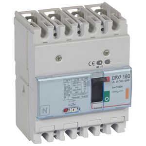 INTERRUPTOR TERMOMAGNETICO DPX³ 160 4P, REG. de 80A a 100A. 25kA/380-415 VAC 420055 Legrand