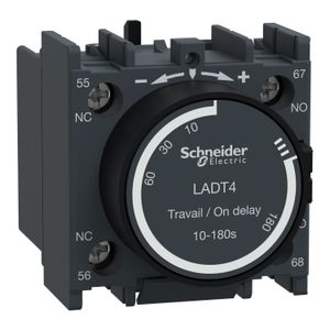 BLOQUE DE CONTACTOS TEMPORIZADOS , TESYS  ,10-180S ON DELAY  ,1NA+1NC LADT4 Schneider Electric