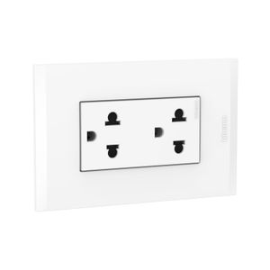TOMA DUPLEX UNIVERSAL 2P+T 16A-250V BLANCO C/PLACA BLANCO 07520200413 Bticino