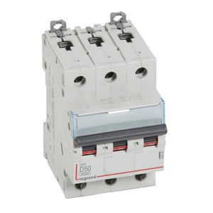 INTERRUPTOR TERMOMAGNETICO DIN DX3 6000  D50, 3X50A, IEC 60947, 25ka/230Vac - 10ka/400Vac 042805518 Legrand
