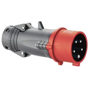 ENCHUFE AEREO DE PLASTICO DE 16A 3P+T+N 380/415Vac IP44 - ROJO - 6H - HYPRA 05390200101 Legrand