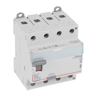 INTERRUPTOR DIFERENCIAL DX3-ID 4x25A TIPOA, 300mA 230V 4MOD. DIN NEUTRO 042803049 Legrand