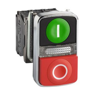 PULSADOR DOBLE LED 24VAC/DC VERDE-ROJO" 032105063 Schneider Electric