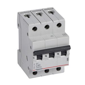 INTERRUPTOR TERMOMAGNETICO P/RIEL DIN RX3 C40 3x40AMP 10kA/230VAC 042805147 Legrand