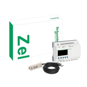 PACK RELE PROGRAMABLE ZELIO SR2B121FU + CABLE SR2USB01 + CD ZELIOSOFT SR2PACKFU Schneider Electric