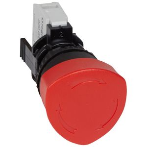 PULSADOR PARA PARA DE EMERGENCIA GOLPE DE PUÑO CON ENGANCHE  PULSAR-GIRAR ,ROJO d=40mm NC 023720 Legrand