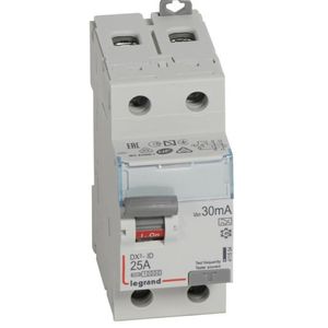INTERRUPTOR DIFERENCIAL DX3-ID 2x25A TIPOA, 30mA 230V 2MOD. DIN 411554 Legrand