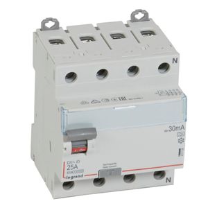 INTERRUPTOR DIFERENCIAL DX3 TIPO A 4x25AMP 30mA 230V 411759 Legrand