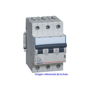 INTERRUPTOR TERMOMAGNETICO DIN DX3 6000  C63, 3X63A, IEC 60947, 25ka/230Vac - 10ka/400Vac 407865 Legrand