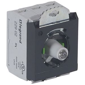 BLOQUE DE CONTACTO NA+NA PARA CABEZA LUMINOSA,VERDE 230Vac, INCLUYE LAMPARA TIPO LED 023018 Legrand