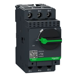 GUARDAMOTOR TERMOMAGNETICO ,TESYS DECA GV2 3 X 22A - 50KA , MANIJA ROTATIVA GV2L22 Schneider Electric