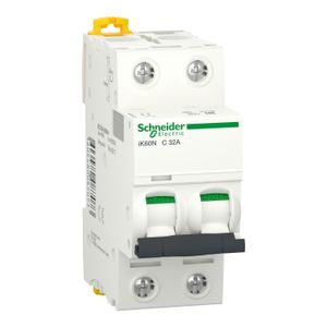 INTERRUPTOR TERMOMAGNETICO ,ACTI 9 IK60N , 2 X 32 A 10KA 220V A9K24232 Schneider Electric