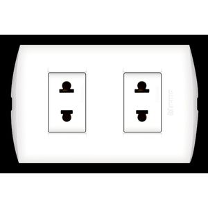 TOMACORRIENTE DOBLE 2P. UNIVERSAL  MODUS STYLE BLANCO AE2212EB Bticino