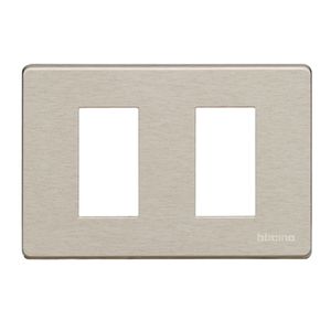 PLACA 2P RECTANGULAR, ALUMINIO, OXIDAL, PARA SOPORTE 503SA MATIX 503/2A/X Bticino