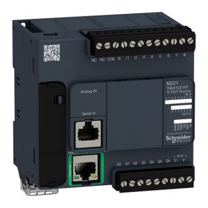 PLC MODICON M221, 9 ENT. DIGITALES, 7 SAL. TRANSISTOR, 1 ETH.+1 MODBUS, 24VDC TM221CE16T Schneider Electric