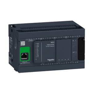 PLC MODICON M241, 14 ENT. DIGITALES, 10 SAL. TRANSISTOR, 1 ETH.+2 MODBUS, 24VDC TM241CE24T Schneider Electric