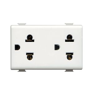TOMACORRIENTE DUPLEX 2P+ TIERRA 16A 250V BLANCO MATIX AM5025DWT Bticino