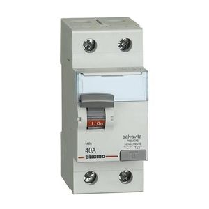 INTERRUPTOR DIFERENCIAL NEW SALVAVITA 2x40A 30mA 230V 2P. G7230AC40 Bticino