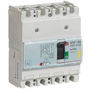 INTERRUPTOR TERMOMAGNETICO DPX3 160 4P, REG. de  100A a 125A 16kA/380-415 VAC 420016 Legrand