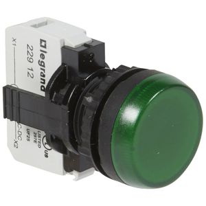 PILOTO DE SEÑALIZACION CON LED  VERDE 12 A 24 VAC/VDC 023772 Legrand