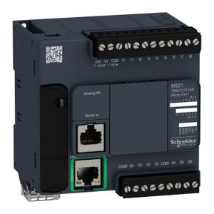 PLC MODICON M221, 9 ENT. DIGITALES, 7 SAL. RELE, 1 ETH.+1 MODBUS, 110-240VAC TM221CE16R Schneider Electric